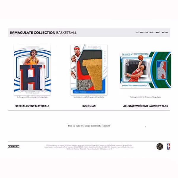 2023/24 Panini Immaculate Basketball NBA Hobby Box view 3