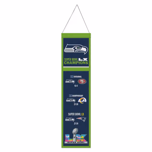 Seattle Seahawks Super Bowl LX Champions NFL Wool Banner view 1