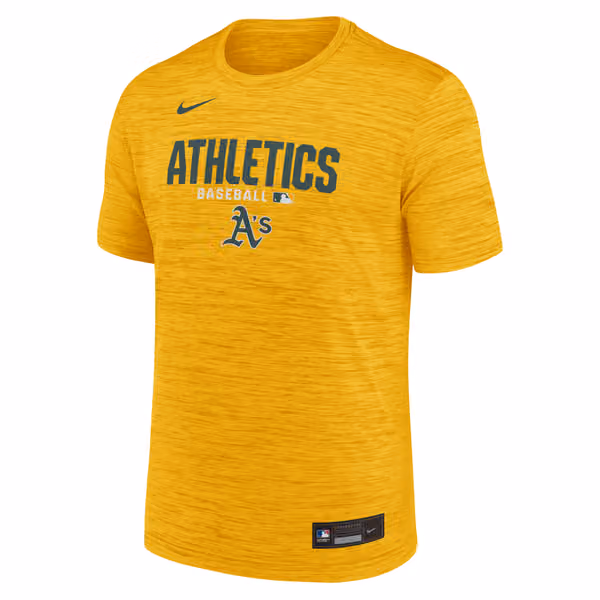Athletics 2026 MLB Authentic Velocity T-Shirt Yellow view 1