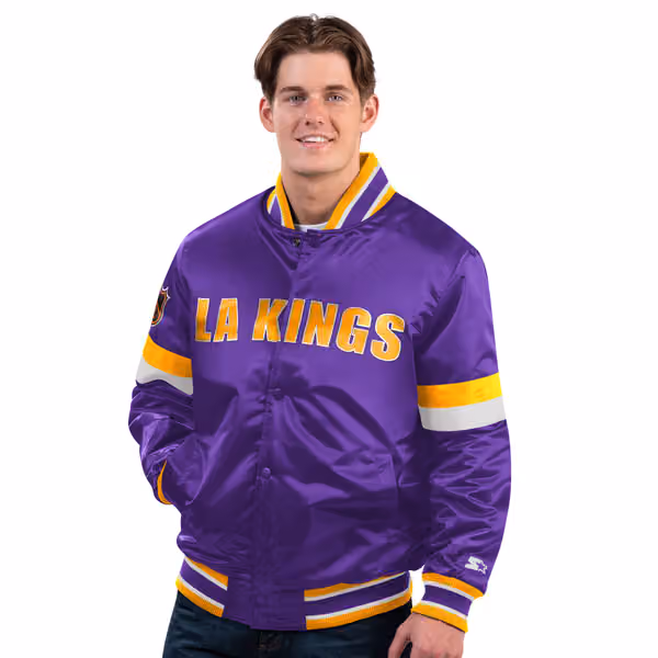 Los Angeles Kings Starter Vintage Diveplay NHL Varsity Jacket view 2