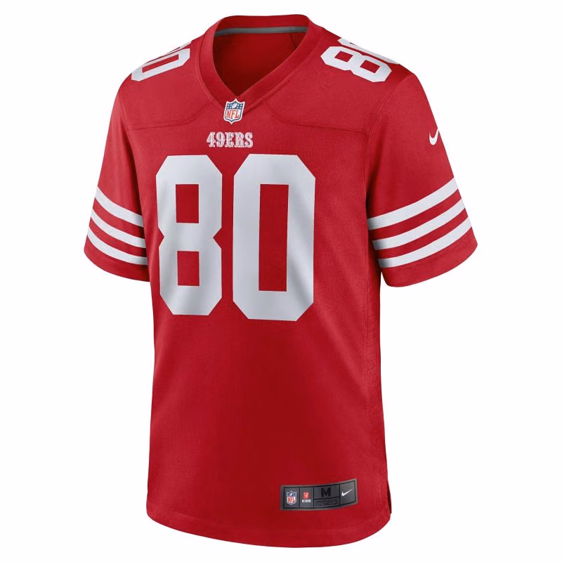 Jerry Rice #80 San Francisco 49ers Nike Game NFL Jersey Red view 3