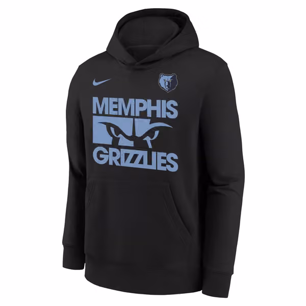 Memphis Grizzlies NBA Courtside Nike Club Hoodie Black (YOUTH) view 2