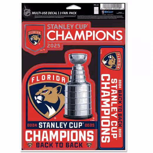 Florida Panthers 2025 Stanley Cup Champions Decals Set (3 Pcs.) view 1