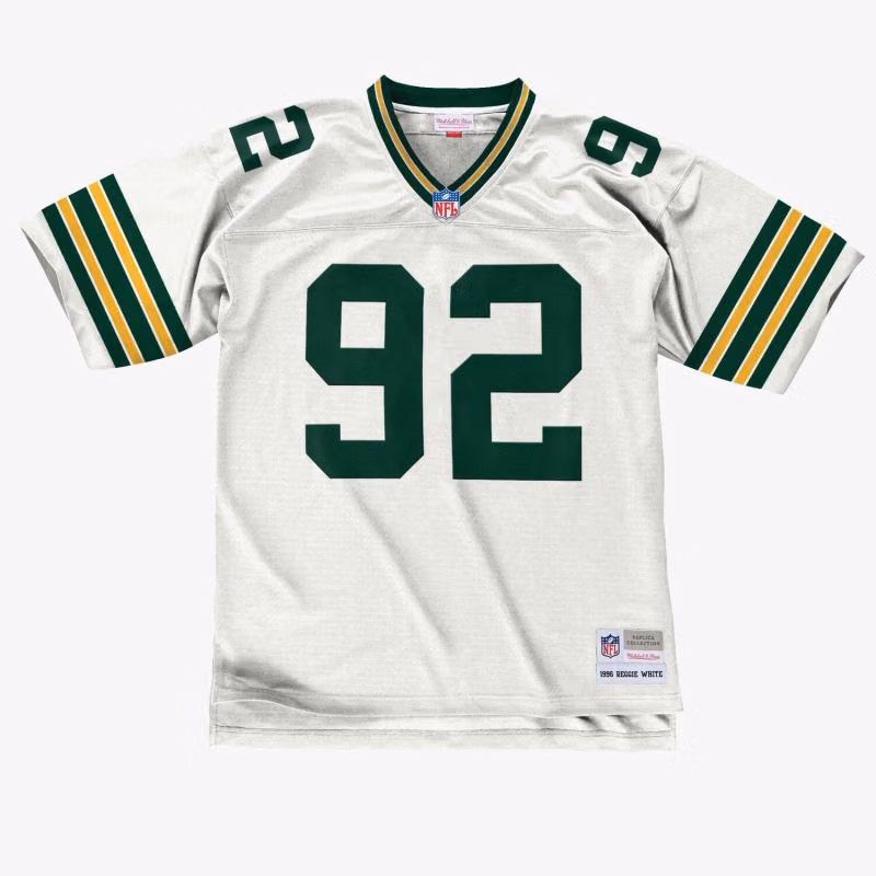 Reggie White #92 Green Bay Packers 1996 Mitchell & Ness Legacy NFL Jersey White view 2