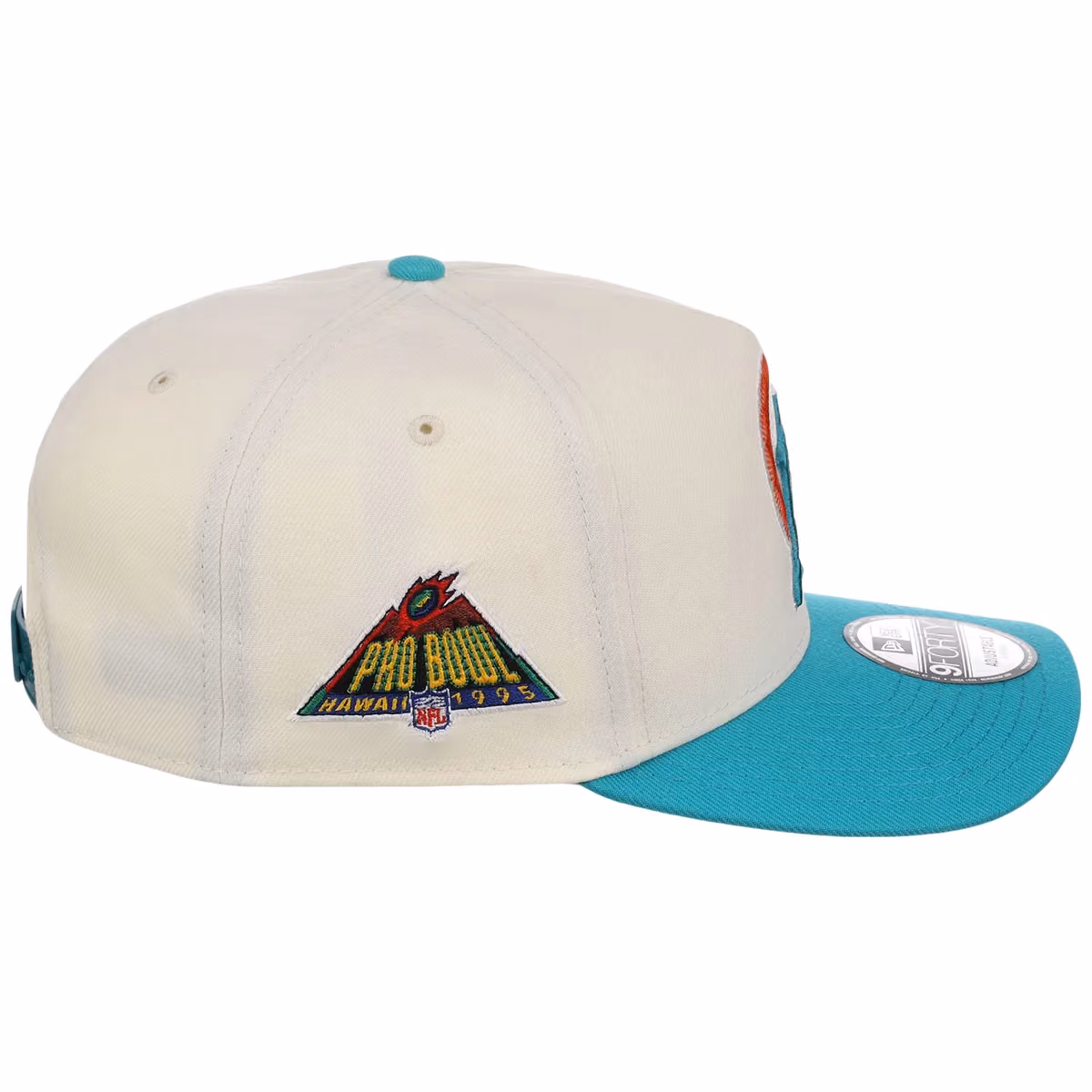 Miami Dolphins NFL Chrome OTC New Era 9FORTY A-Frame detail view
