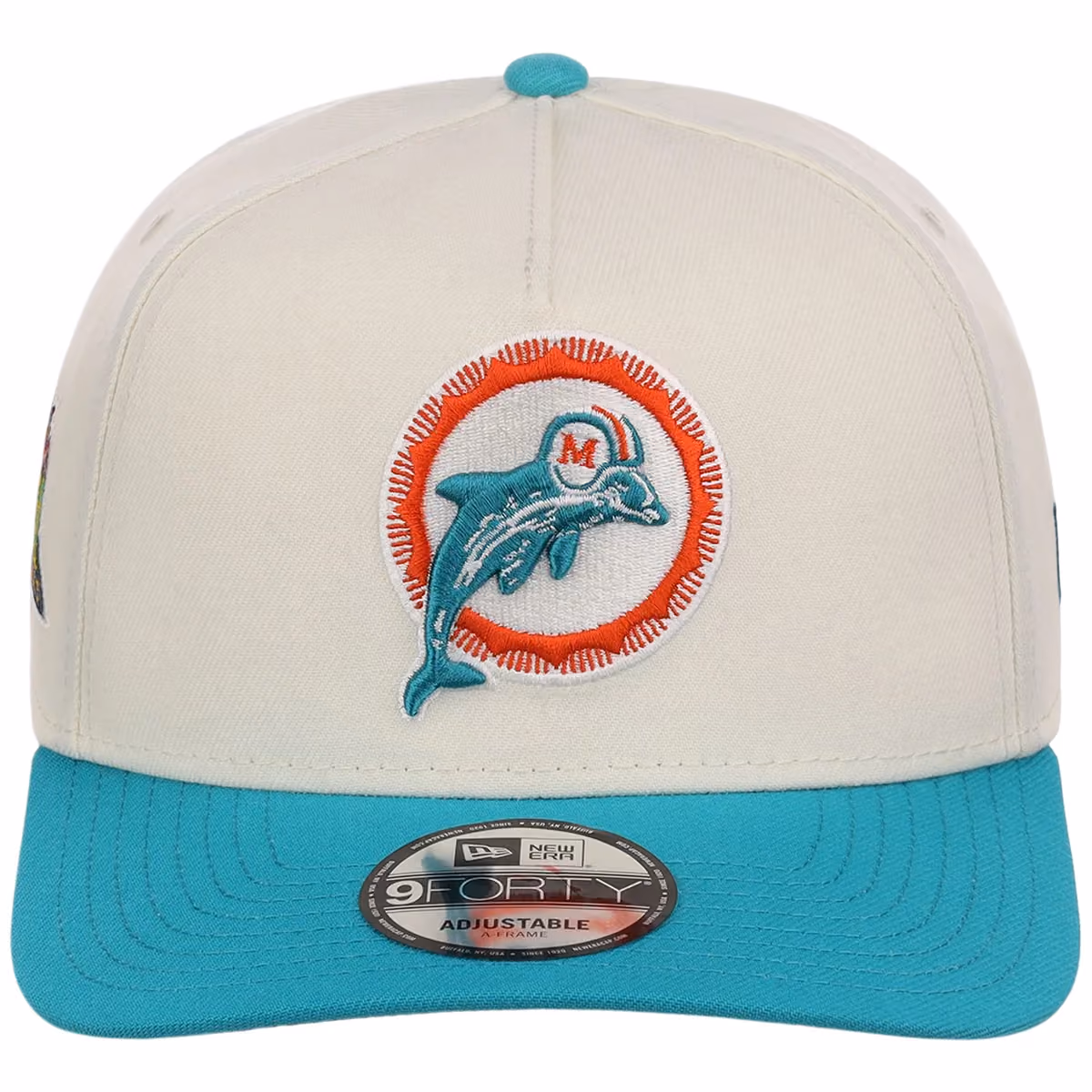 Miami Dolphins NFL Chrome OTC New Era 9FORTY A-Frame detail view
