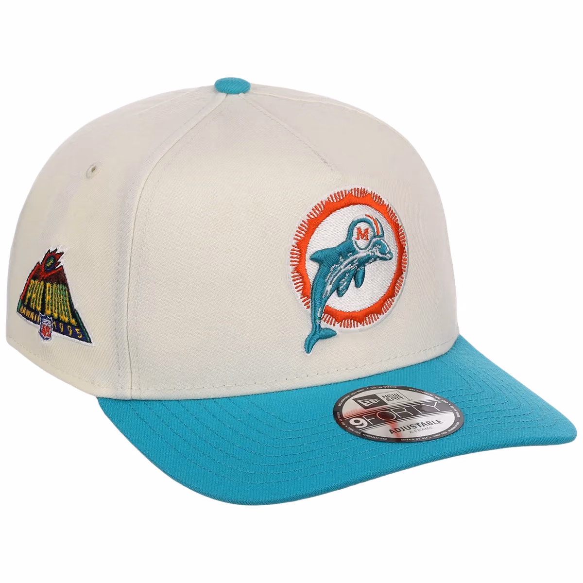 Miami Dolphins NFL Chrome OTC New Era 9FORTY A-Frame front view