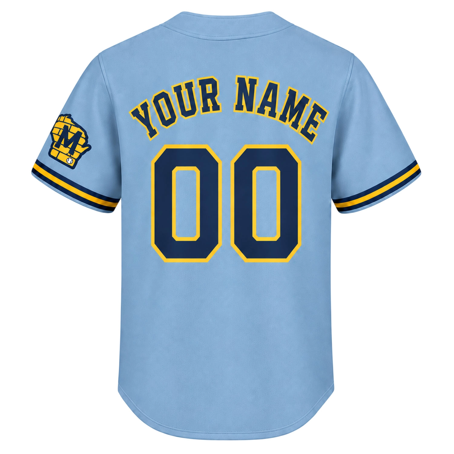 Brewers Powder Blue Jersey Bold Custom Style