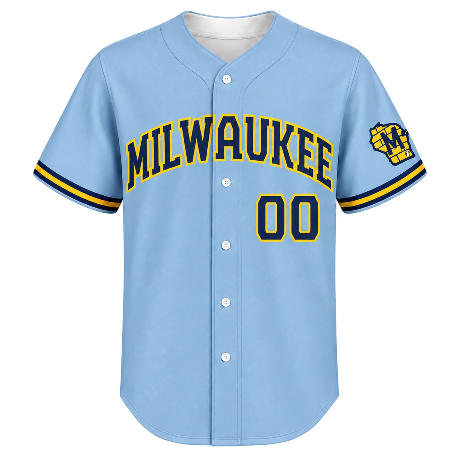 Brewers Powder Blue Jersey Bold Custom Style