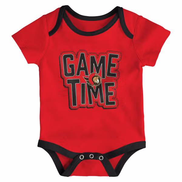 Ottawa Senators Game Time NHL Baby Bodysuit Set (3-Piece) view 3