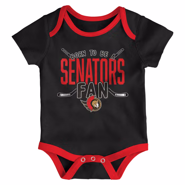 Ottawa Senators Game Time NHL Baby Bodysuit Set (3-Piece) view 2