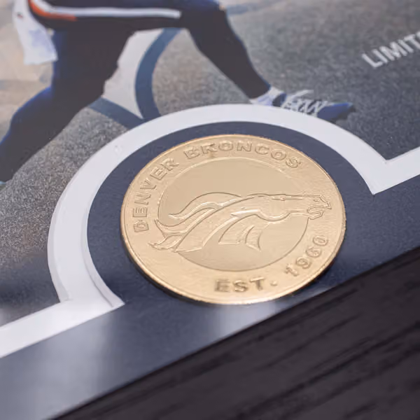 Bo Nix Denver Broncos Bronze Coin Framed NFL Photo view 2