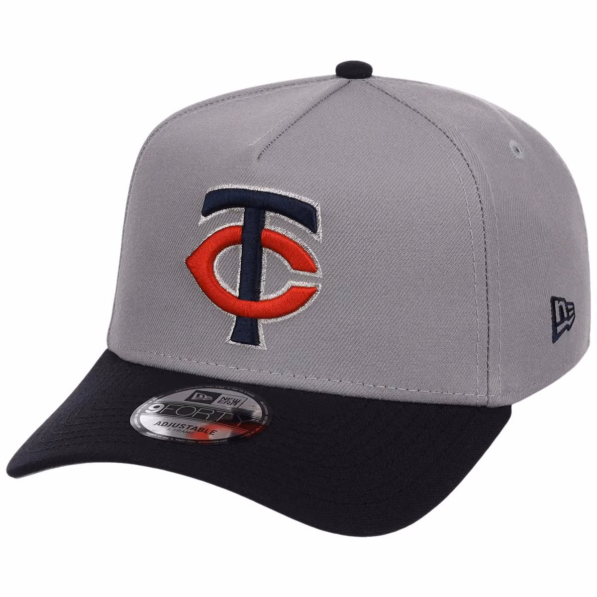 Minnesota Twins MLB Gray OTC FASHION CORE New Era 9FORTY A-Frame detail view