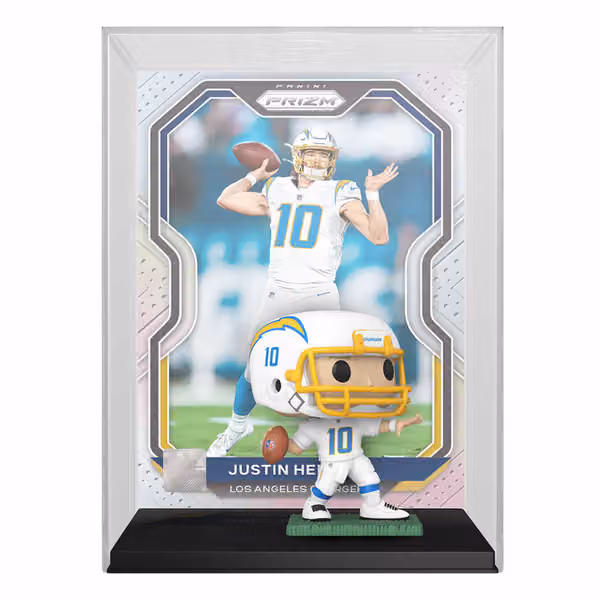Funko POP! Trading Cards #08 Justin Herbert Los Angeles Chargers Prizm NFL Figure view 2