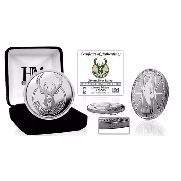 Milwaukee Bucks NBA Team Silver Mint Coin view 1