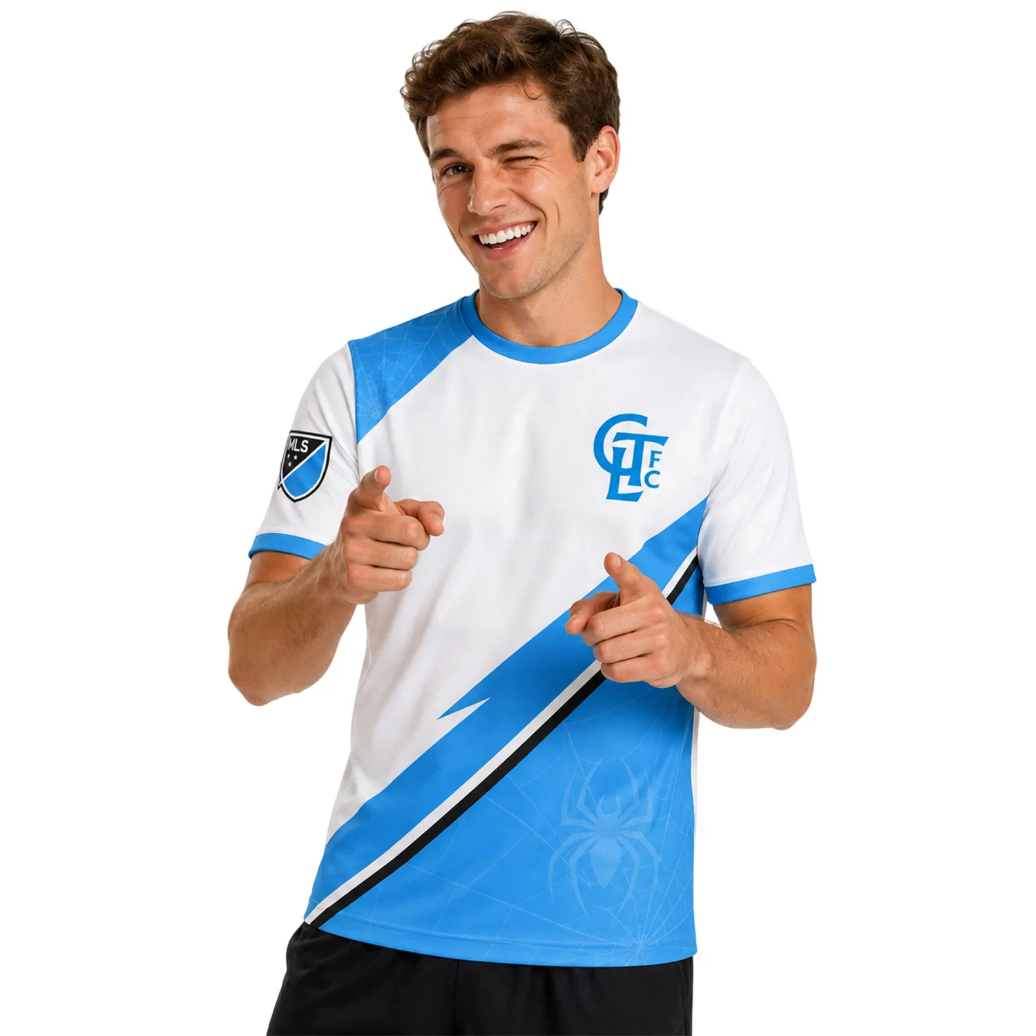 Charlotte FC Custom Soccer Jersey – Dynamic Spider Man Blue Kit