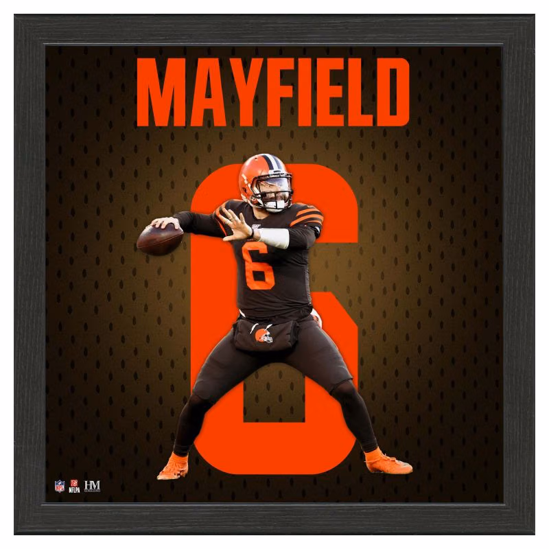 Baker Mayfield #6 Cleveland Browns Impact Jersey Framed NFL Photo view 1