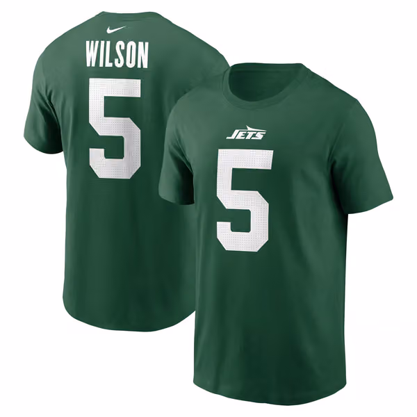 Garrett Wilson #5 New York Jets Nike Player NFL T-Shirt Green view 1