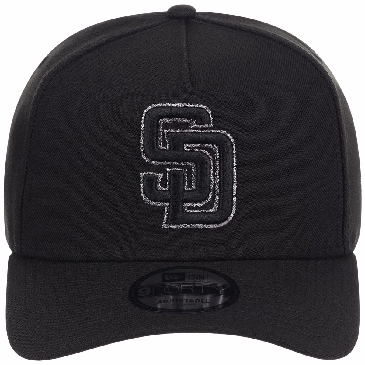 San Diego Padres MLB Black x Pewter FASHION CORE New Era 9FORTY A-Frame detail view