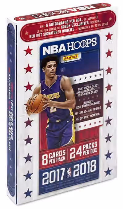 2017/18 Panini NBA Hoops Basketball Hobby Box view 1