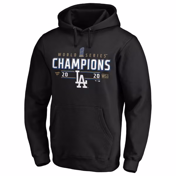 Los Angeles Dodgers 2020 World Series Champions Locker Room Fanatics MLB Hoodie view 1