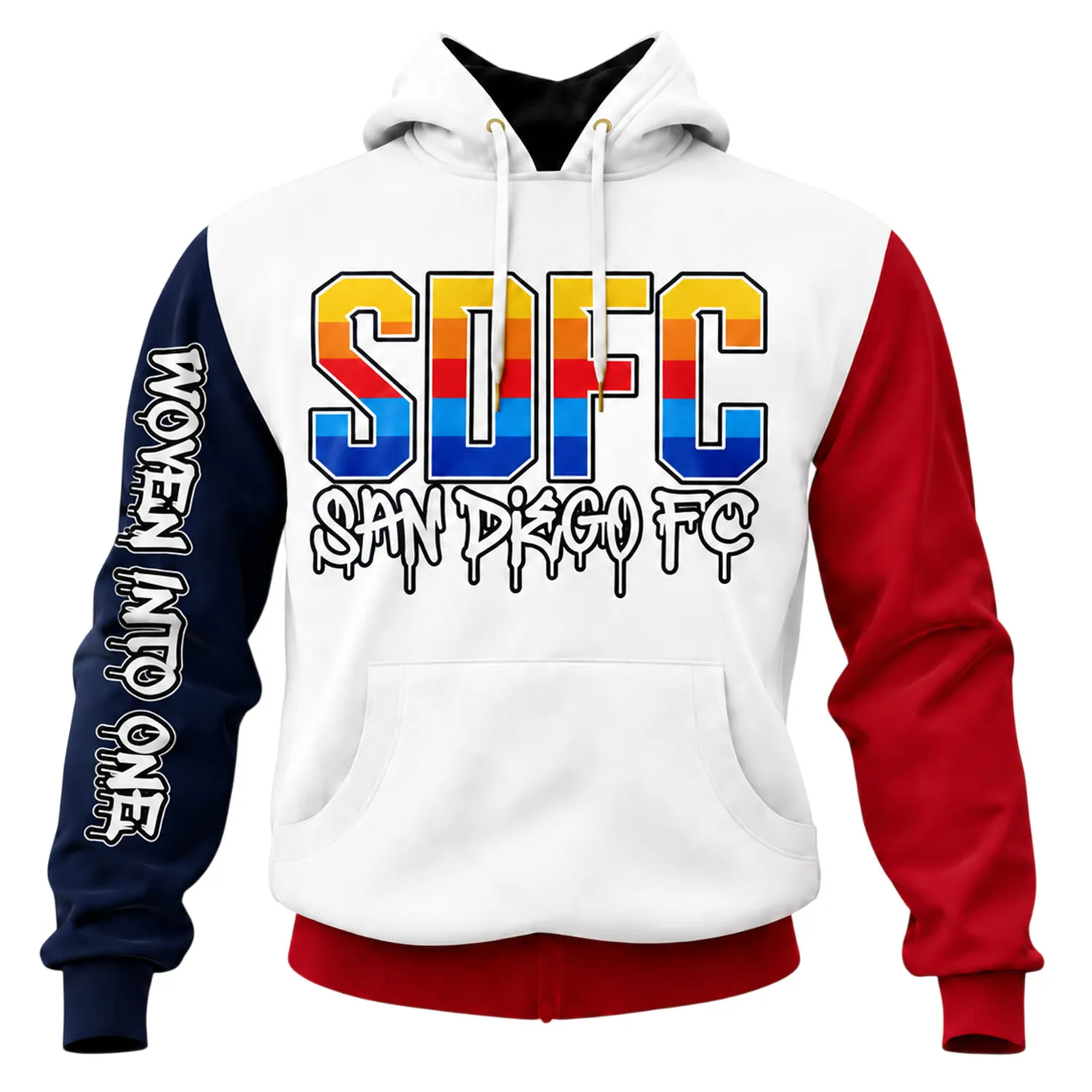 San Diego FC Floral Hoodie Custom Trendy Woven Into One White
