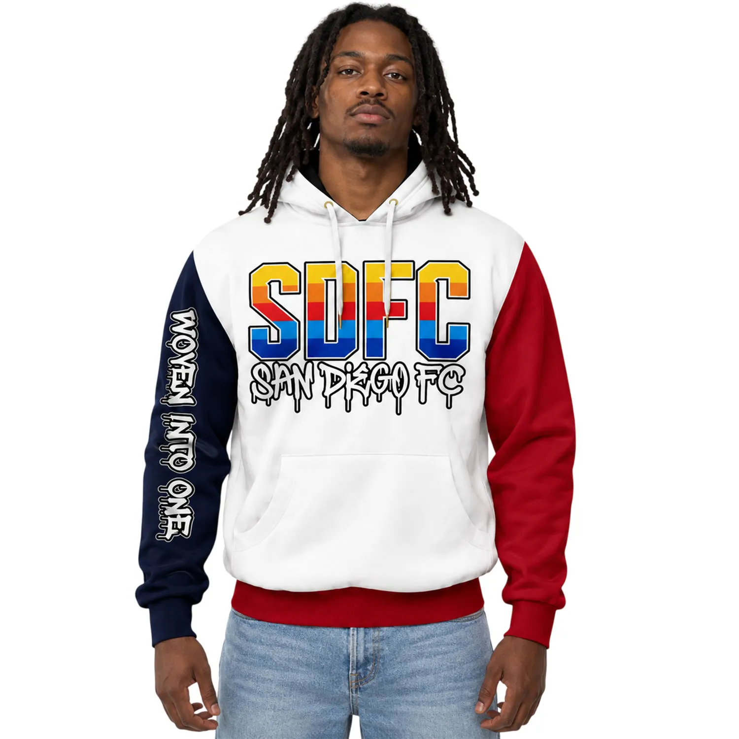 San Diego FC Floral Hoodie Custom Trendy Woven Into One White