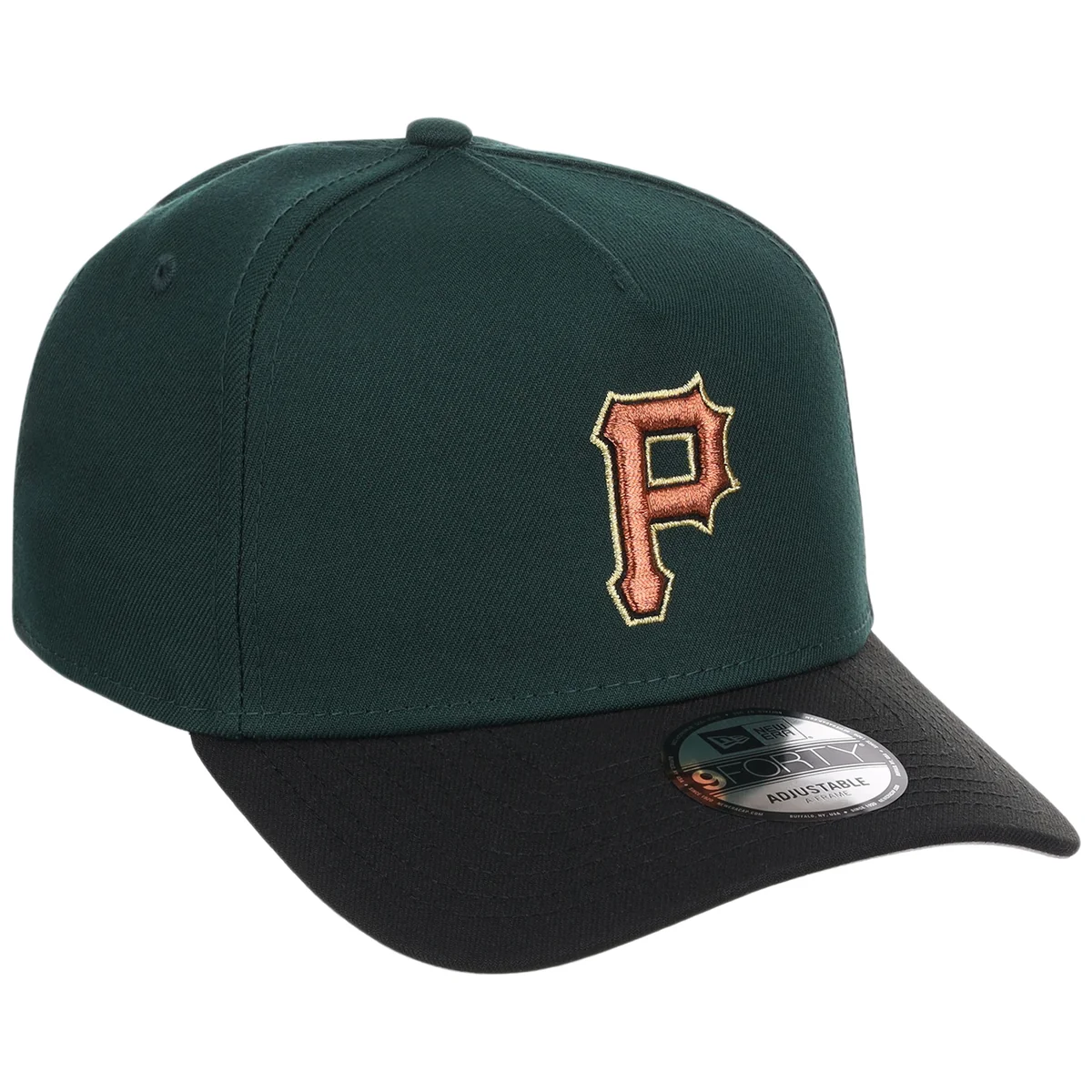 Pittsburgh Pirates MLB Dark Green x Black FASHION CORE New Era 9FORTY A-Frame front view