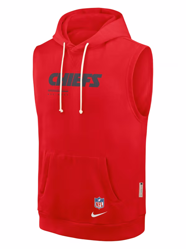 Kansas City Chiefs 2026 NFL Sideline Standard Issue Sleeveless Hoodie Red view 2