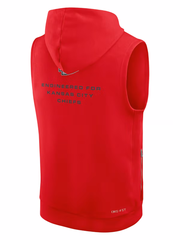 Kansas City Chiefs 2026 NFL Sideline Standard Issue Sleeveless Hoodie Red view 3