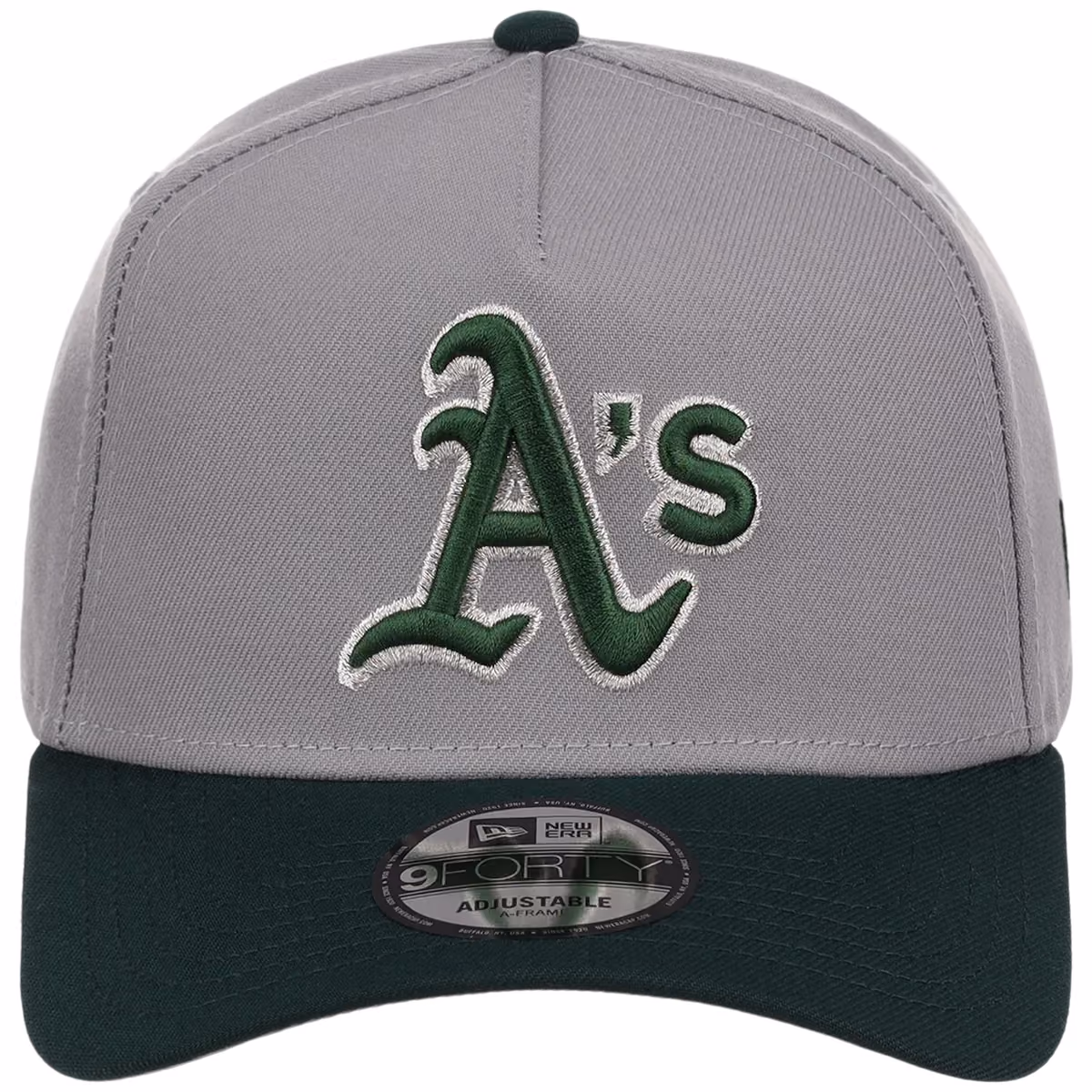 Oakland Athletics MLB Gray OTC FASHION CORE New Era 9FORTY A-Frame detail view
