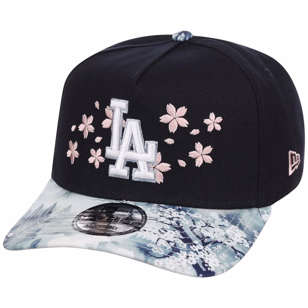 Los Angeles Dodgers Pacific Canvas New Era 9FORTY (Dark Royal/Floral) detail view
