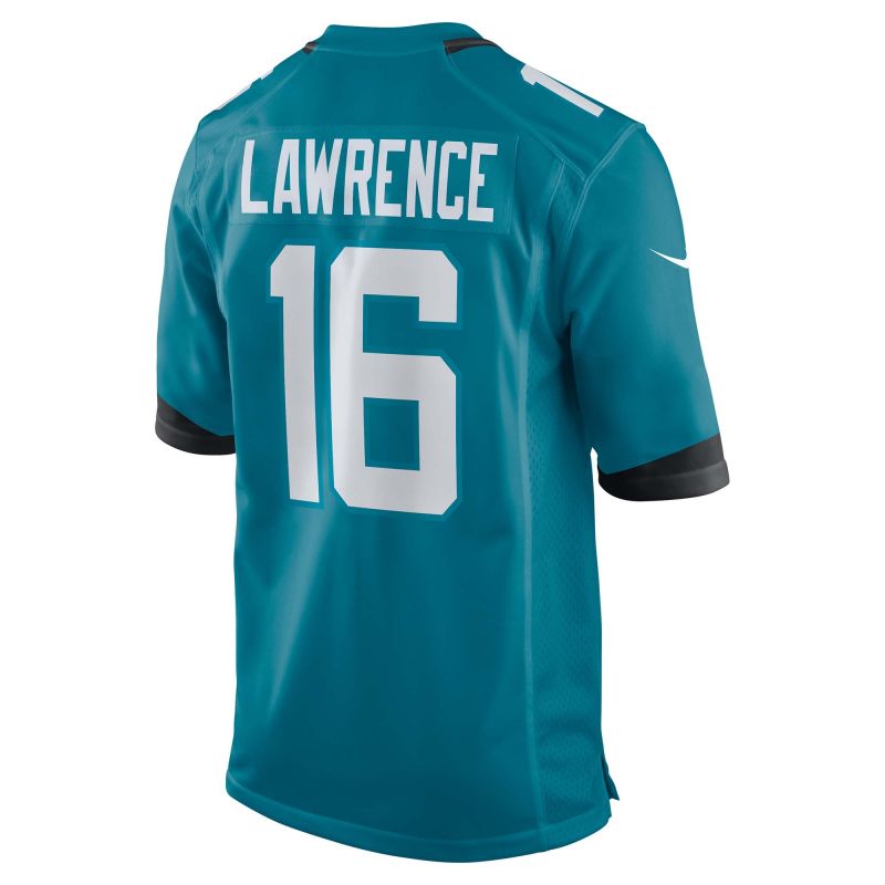 Trevor Lawrence #16 Jacksonville Jaguars Nike Game NFL Jersey Teal view 2