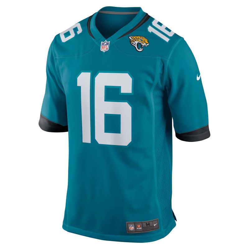 Trevor Lawrence #16 Jacksonville Jaguars Nike Game NFL Jersey Teal view 3
