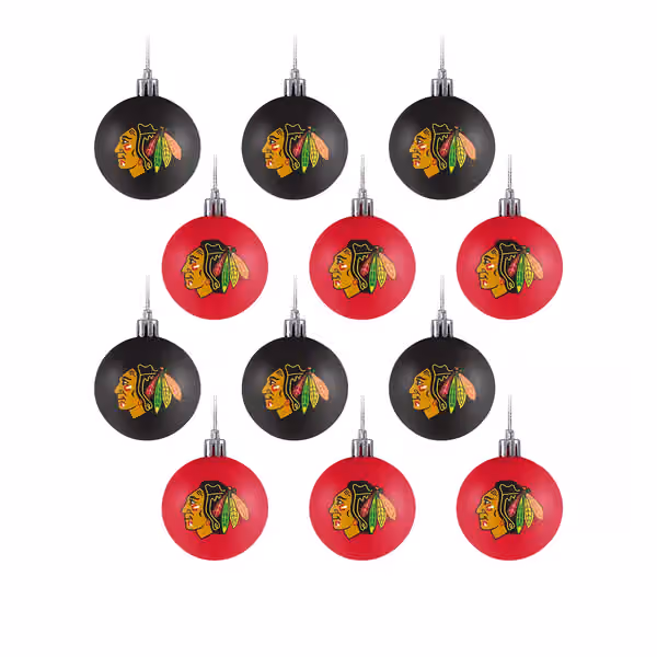 Chicago Blackhawks NHL Christmas Ornament Set (12-Piece) view 1
