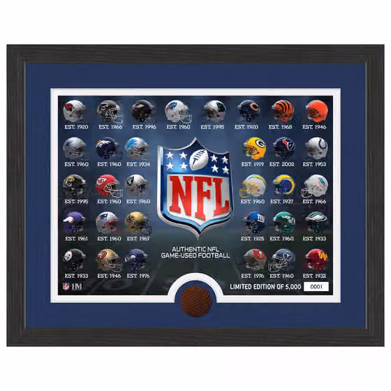 Highland Mint NFL Helmets & Game-Used Football Frame view 1