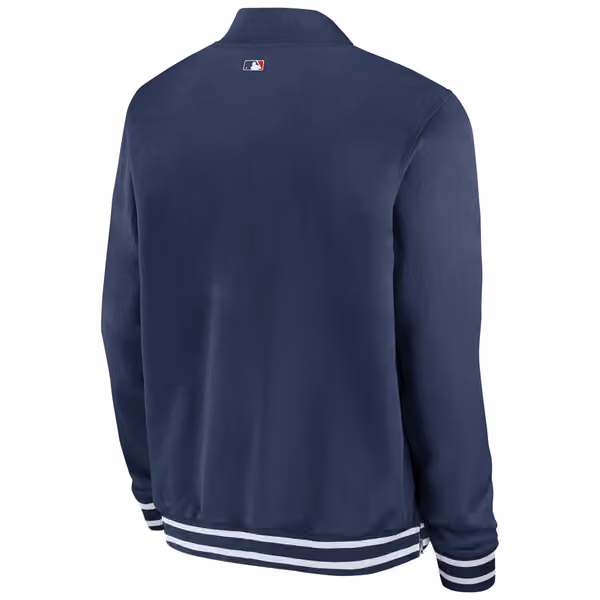 Atlanta Braves 2024 MLB Authentic Collection Nike Bomber Jacket Navy view 3