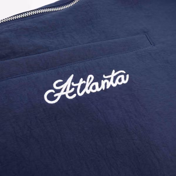 Atlanta Braves 2024 MLB Authentic Collection Nike Bomber Jacket Navy view 5
