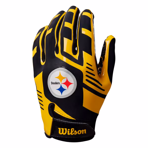 Pittsburgh Steelers Wilson Stretch-Fit NFL Receivers Gloves view 2