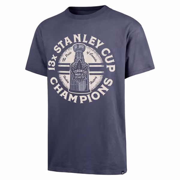 Toronto Maple Leafs Stanley Cup Champs '47 Drop Shoulder NHL T-Shirt Navy view 1