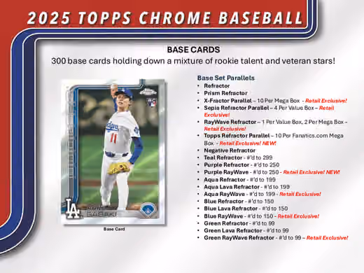 2025 Topps Chrome Baseball MLB Mega Box view 2