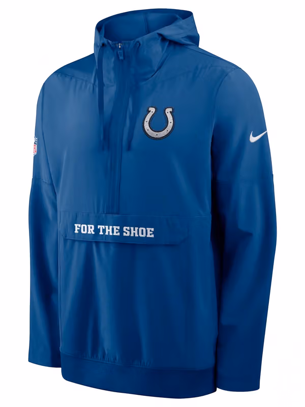 Indianapolis Colts 2026 NFL Rivalries Sideline Half-Zip Anorak Jacket Blue view 2