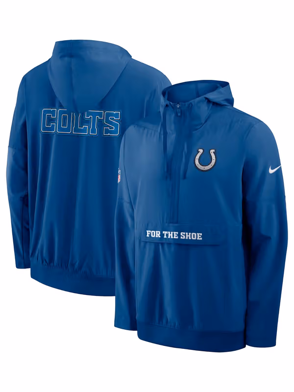 Indianapolis Colts 2026 NFL Rivalries Sideline Half-Zip Anorak Jacket Blue view 1