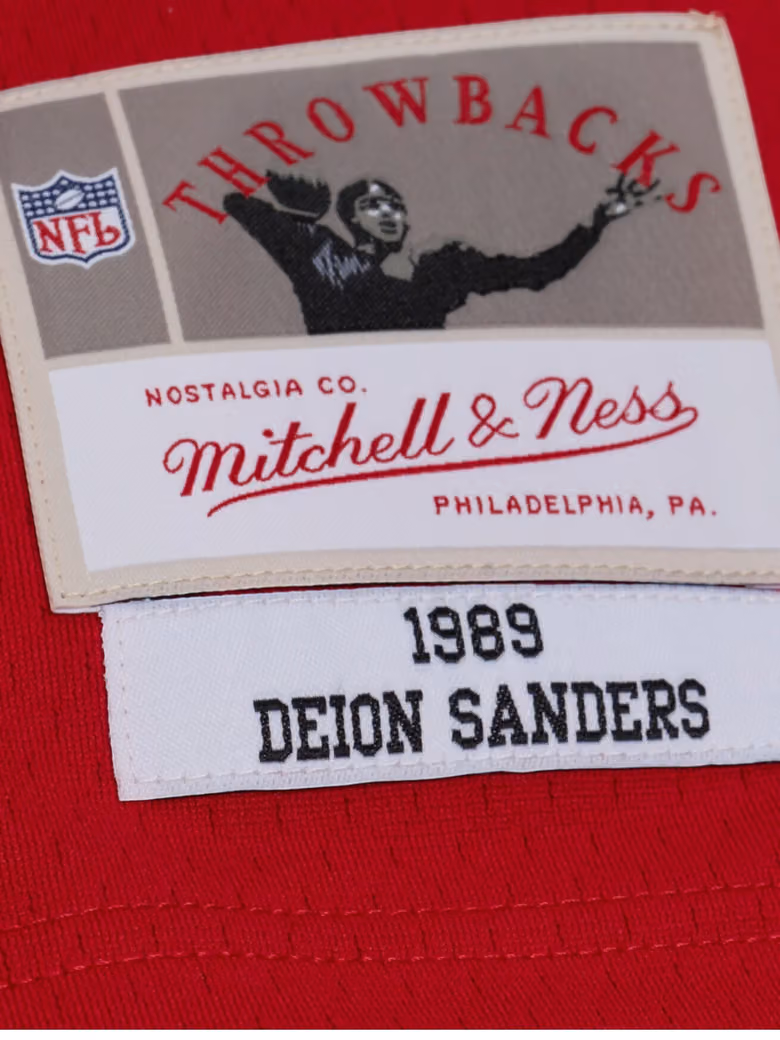 Deion Sanders #21 Atlanta Falcons 1989 Legacy Throwback NFL Jersey Red view 3