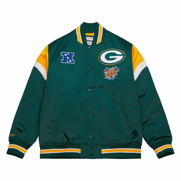 Green Bay Packers Mitchell & Ness Heavyweight Satin NFL Jacket view 1