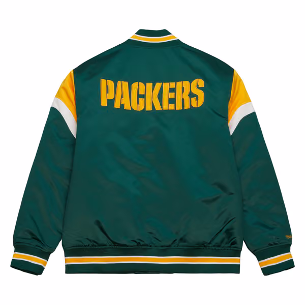 Green Bay Packers Mitchell & Ness Heavyweight Satin NFL Jacket view 2