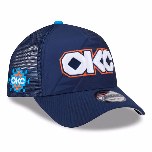 Oklahoma City Thunder 2025-26 NBA City Edition 9FORTY A-Frame Trucker Cap product photo