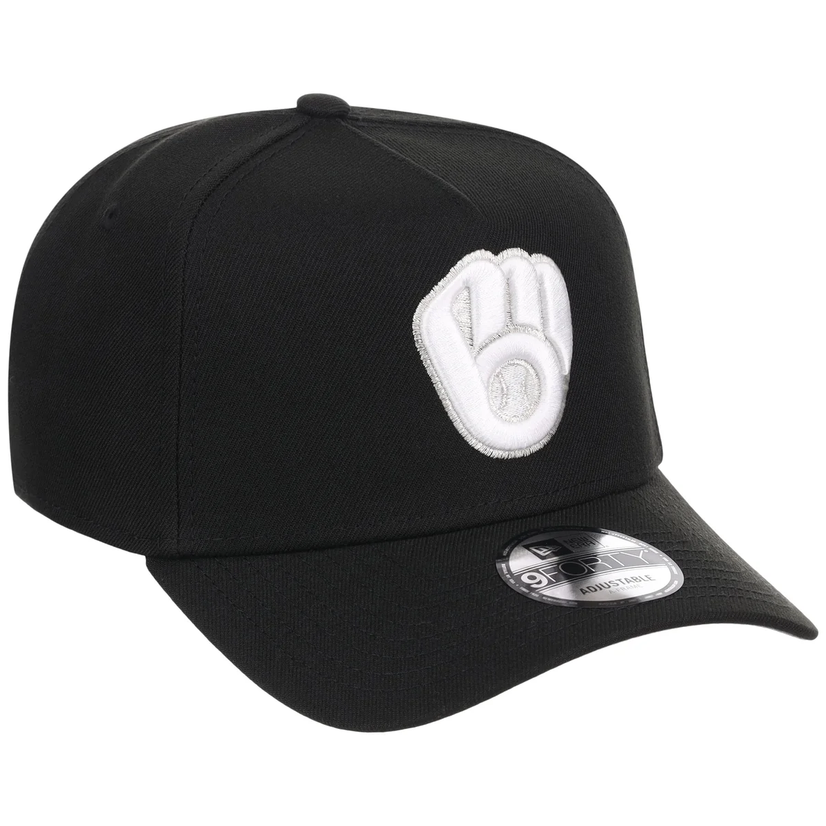 Milwaukee Brewers MLB Black x White FASHION CORE New Era 9FORTY A-Frame front view