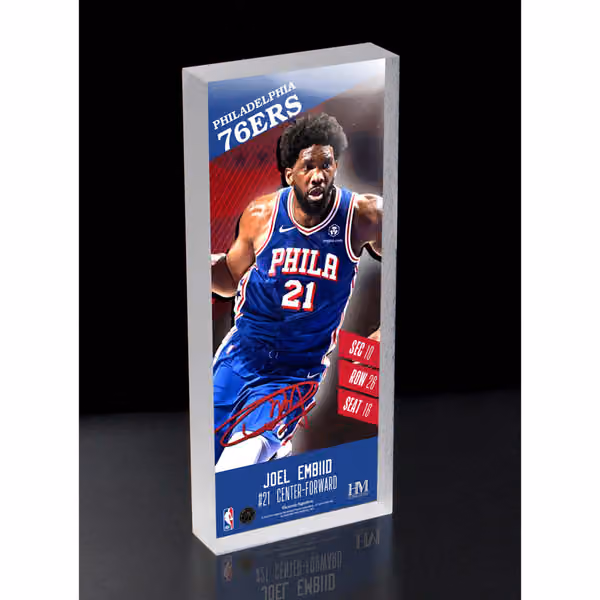Joel Embiid Philadelphia 76ers NBA Player Ticket 3D Block Art view 1