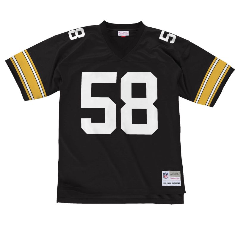 Jack Lambert #58 Pittsburgh Steelers 1976 Legacy Throwback NFL Jersey Black view 2
